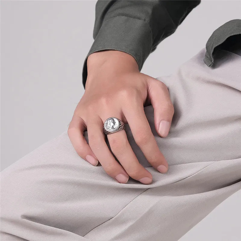 Aureus Ring – 18K Gold-Plated Signet with Zircon